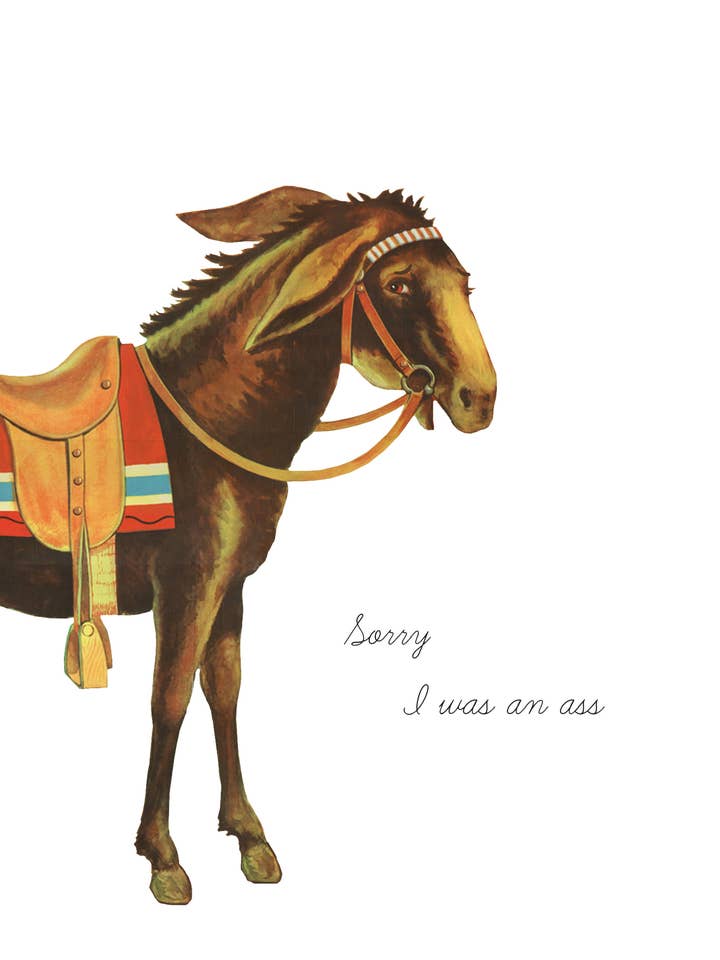 Sorry I was an ass 5x7 Greeting card for wholesale by P. Flynn Design / Phun House