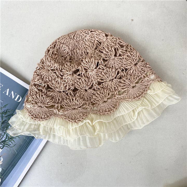 Ole - Wholesale Bucket Hat - Women's - Ruffle Lace Fisherman Hat C01273