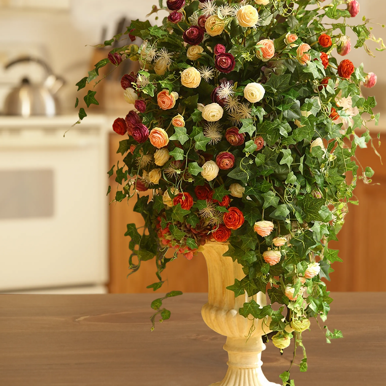 ACNITE(We cover U.S. import duties) - Vendita all'ingrosso Fiori finti - Rosa artificiale da 16,6 cm, rosa piccola a 3 teste, fiori finti1