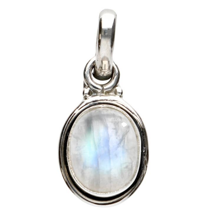Small Moonstone Oval Pendant in 925 Sterling Silver for wholesale by Vives de la Cortada S.L