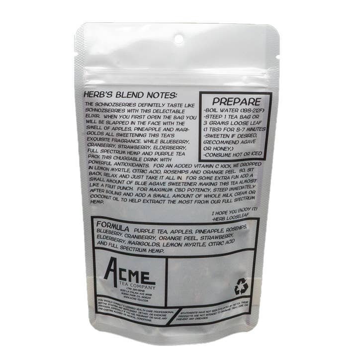 Acme tea - Venta al por mayor Tés a granel - Té Schnozberry - Elixir en cualquier momento - Acme Tea Company #32