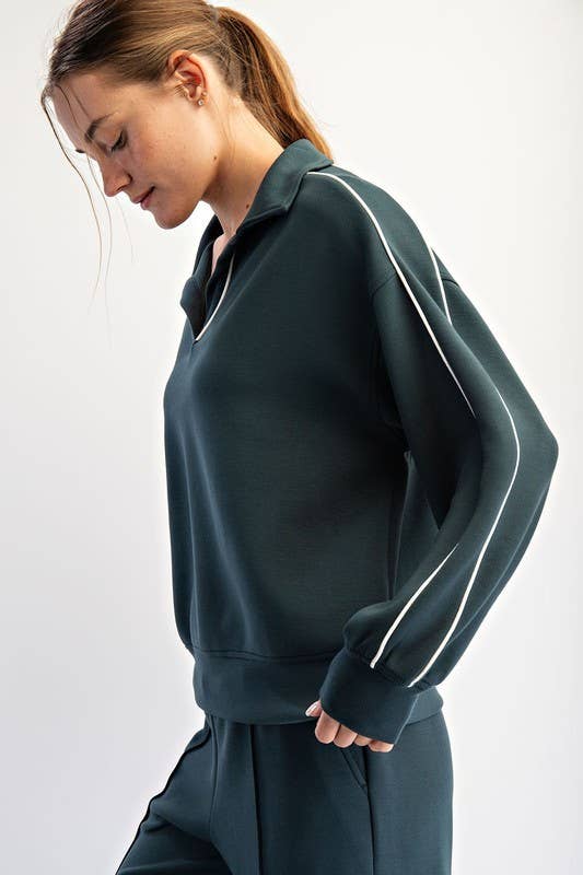 Sunday Morning – wholesale Pikétröja – Dam – T580037-Långärmad Modal Scuba Dubbelpiping Pikétröja11