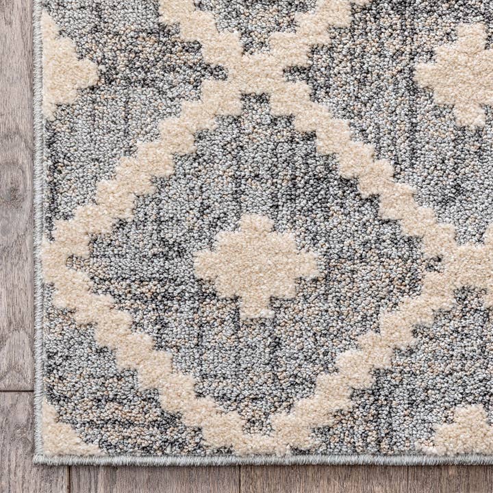 Well Woven - Wholesale Runner Rug - Custom Size Runner Ailey Moroccan Trellis Grey Choose Length4