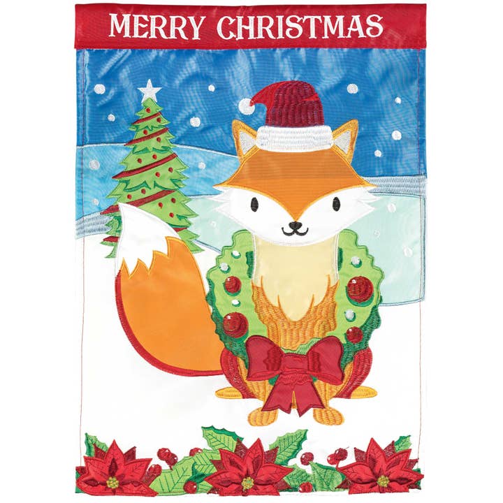 JOYEUX NOËL FOX FLAG POLY GARDEN pour la vente par Magnolia
