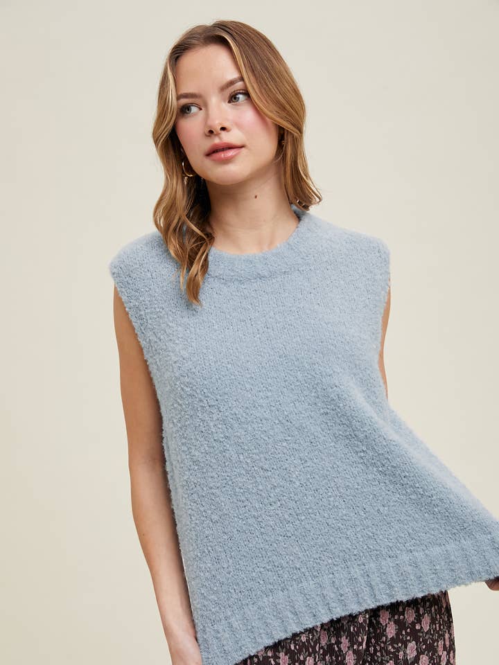 BOUCLE SWEATER VEST / WL25-10817 for engroshandel hos Wishlist Apparel