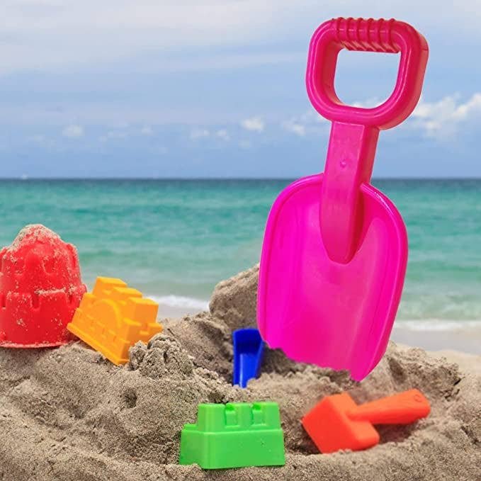 4E's Novelty - Wholesale Beach/Pool Toy - Kids & Baby - 15 Inch Beach Plastic Shovel Large - 4 Pack Heavy Duty