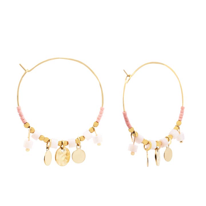 AMORINO SRL - Wholesale Hoop Earrings - HOOP EARRINGS WITH PENDANTS AND CRYSTALS - NK2112496F401