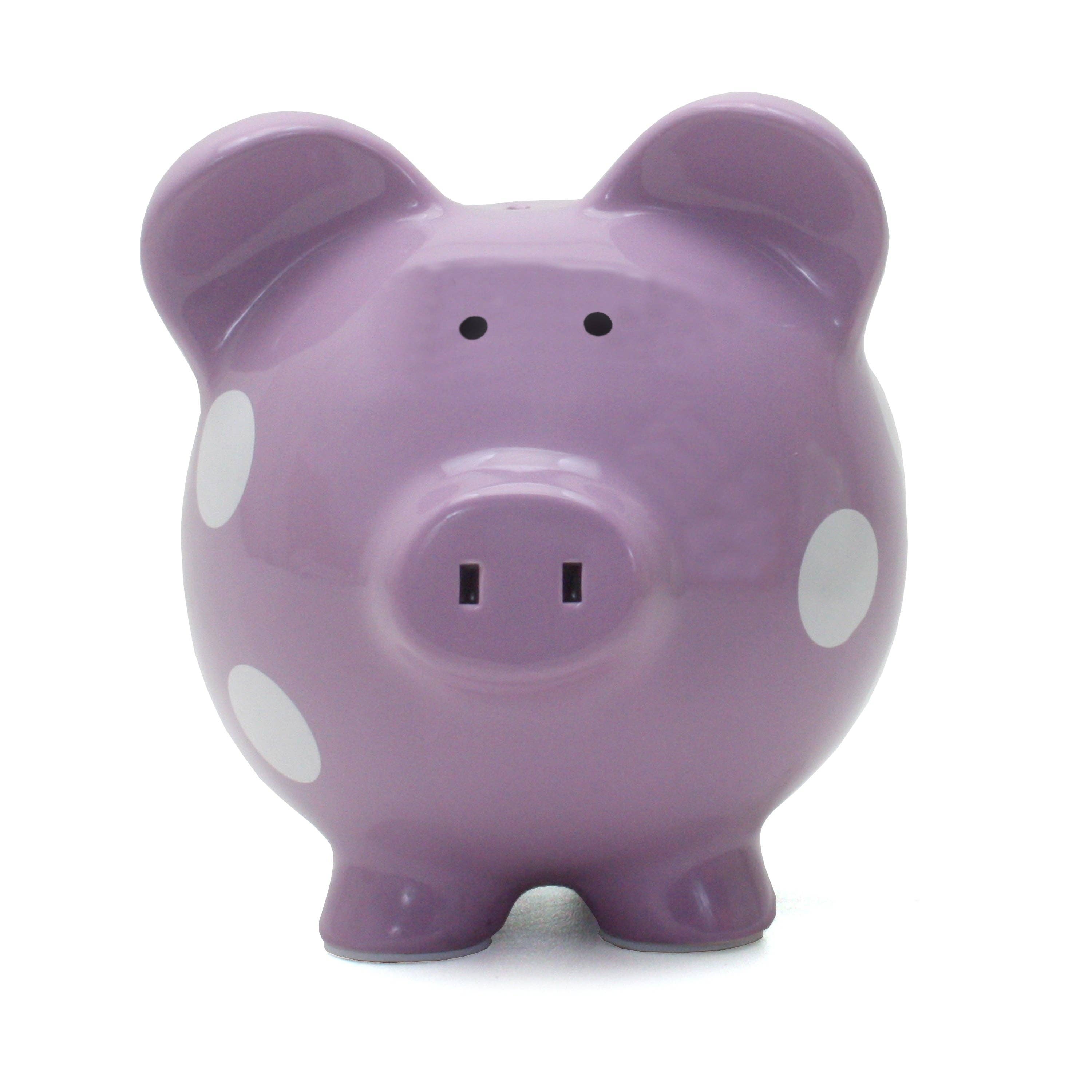 Child To Cherish® - Wholesale Money/Piggy Bank - Kids & Baby - Purple Polka Dot Piggy Bank2