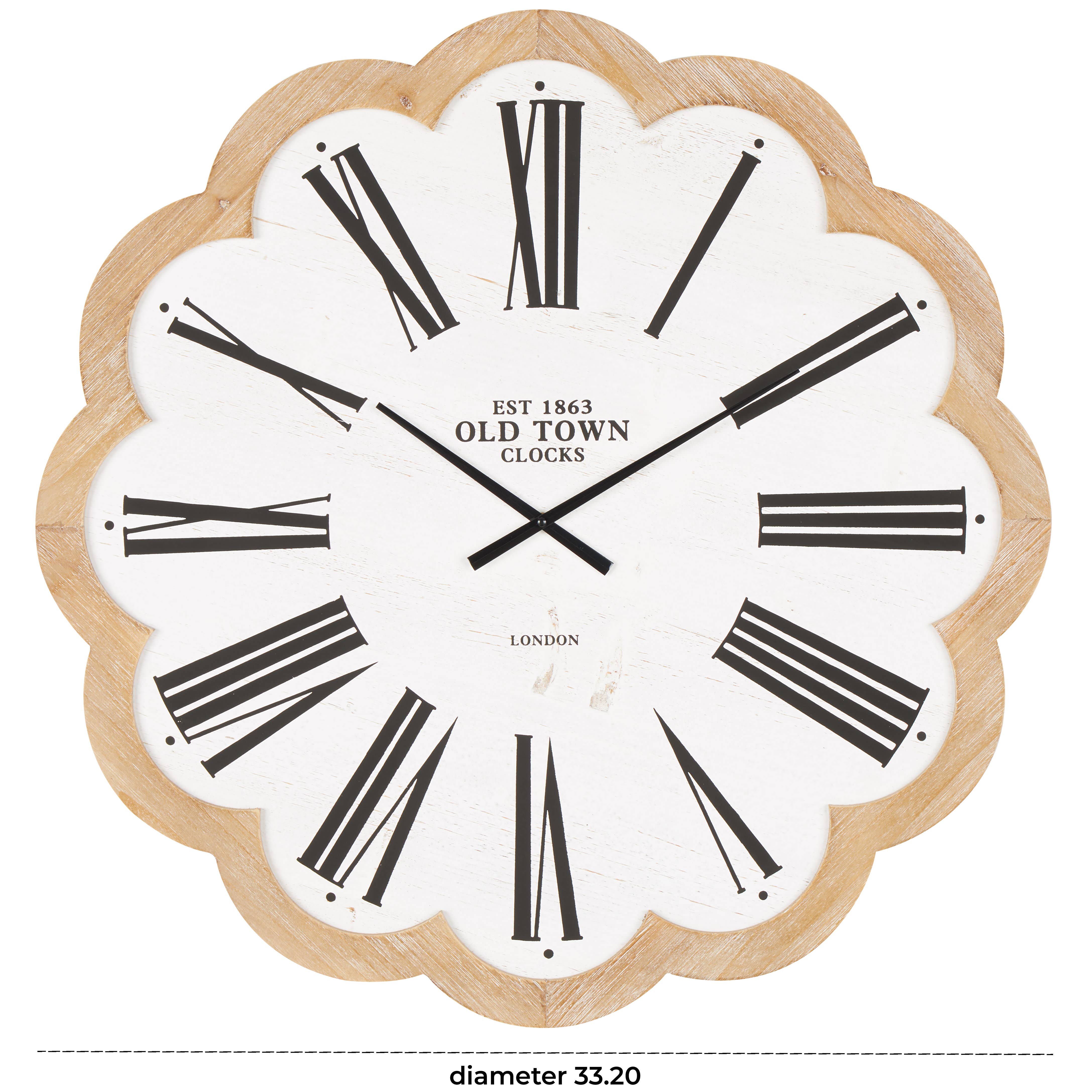 Import Corner - Wholesale Wall Clock - A-91850: METAL WOOD WALL CLOCK 33"W, 33"H1