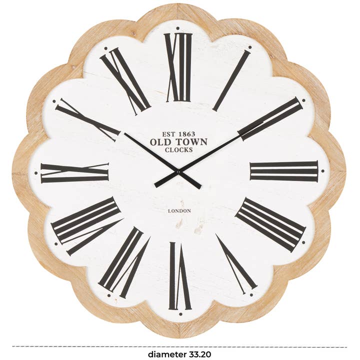 Import Corner - Wholesale Wall Clock - A-91850: METAL WOOD WALL CLOCK 33"W, 33"H1