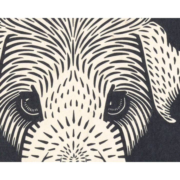 Rock Paper Scissors Wall Art - Venta al por mayor Ilustración - Lámina vintage de perro | Grabado en madera de animales art nouveau | Arte de pared de animales en madera | Julie de Graag | Artista femenina | Decoración vintage moderna