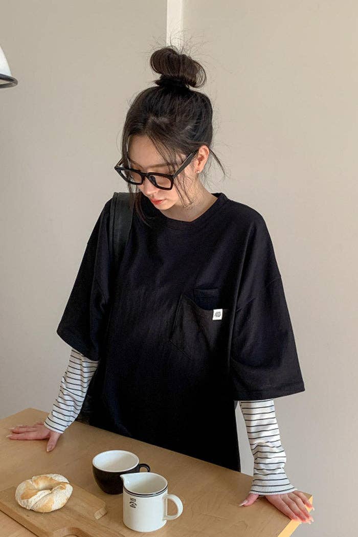 Little Light - Wholesale T-Shirt - Women's - Everyday Ease Pocket 100%soft Cotton Tee Made in Korea20