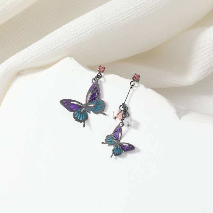 Asymmetric Butterfly Earrings for wholesale by peachade