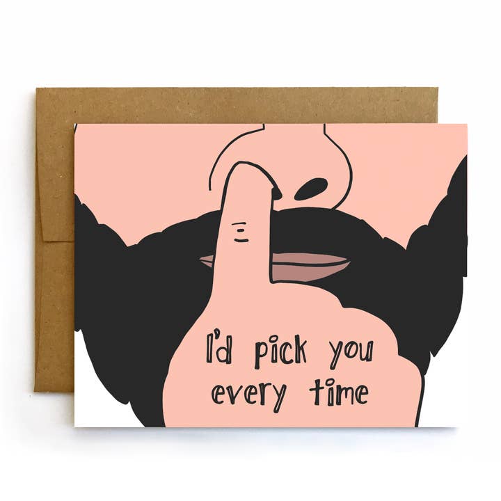 I'd Pick You, Valentine Card - Man Anniversary Card for wholesale by Yellow Daisy Paper Co.