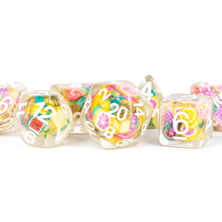FanRoll by Metallic Dice Games - Wholesale Dice - NEW 13 Inclusion Dice Resin: Penguin, Koala, Dinosaur