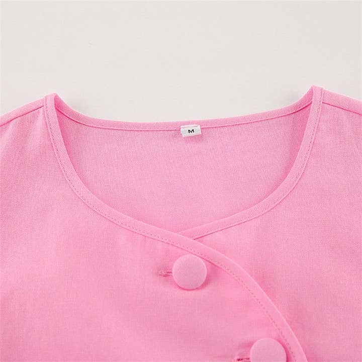 CANDY PINK Solid Color Tee A-Line Skirt Set for wholesale on Faire9