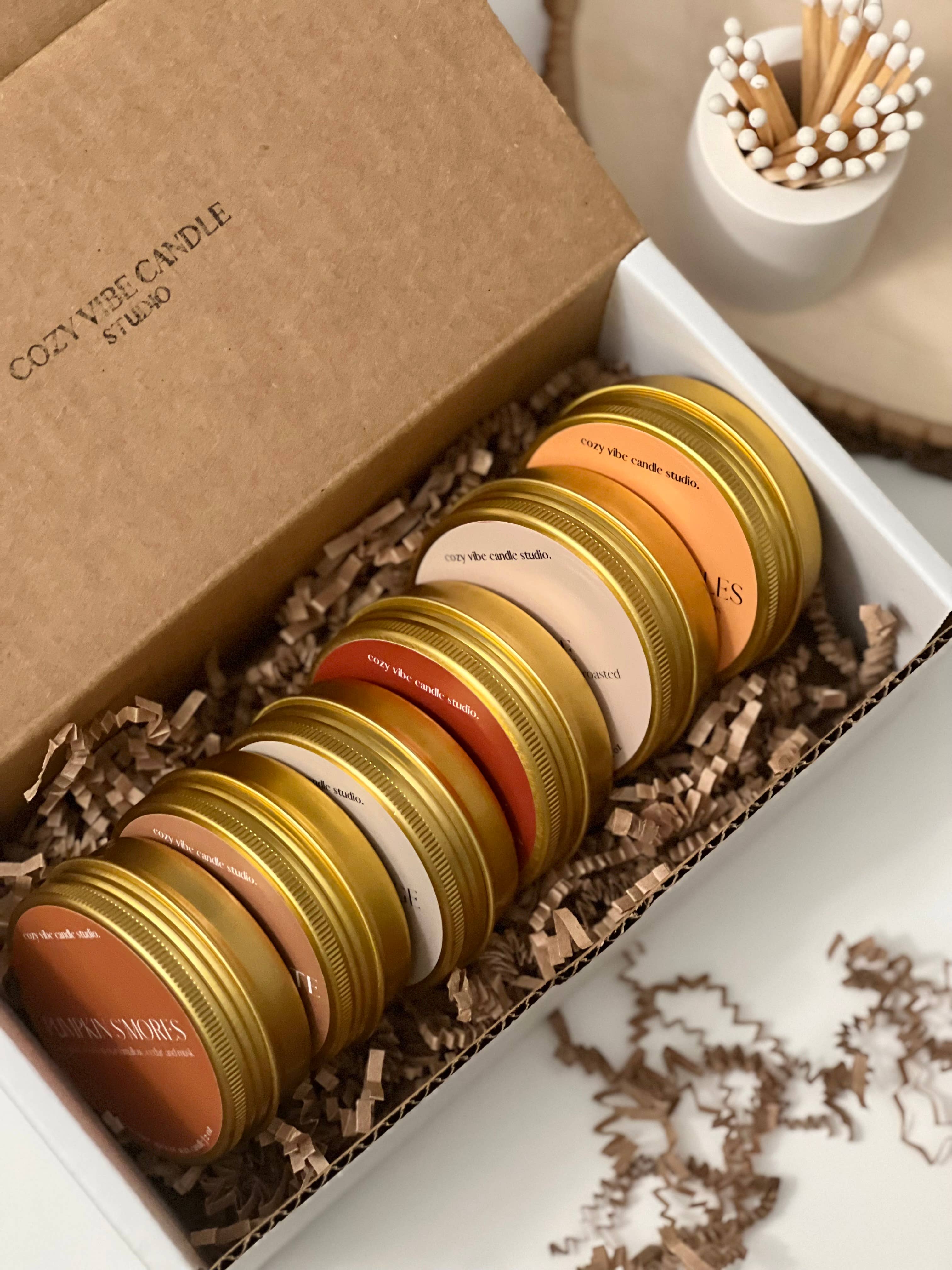 Cozyvibecandlestudio - Wholesale Travel Candles - 2oz Travel Candle Tin | Fall Collection2