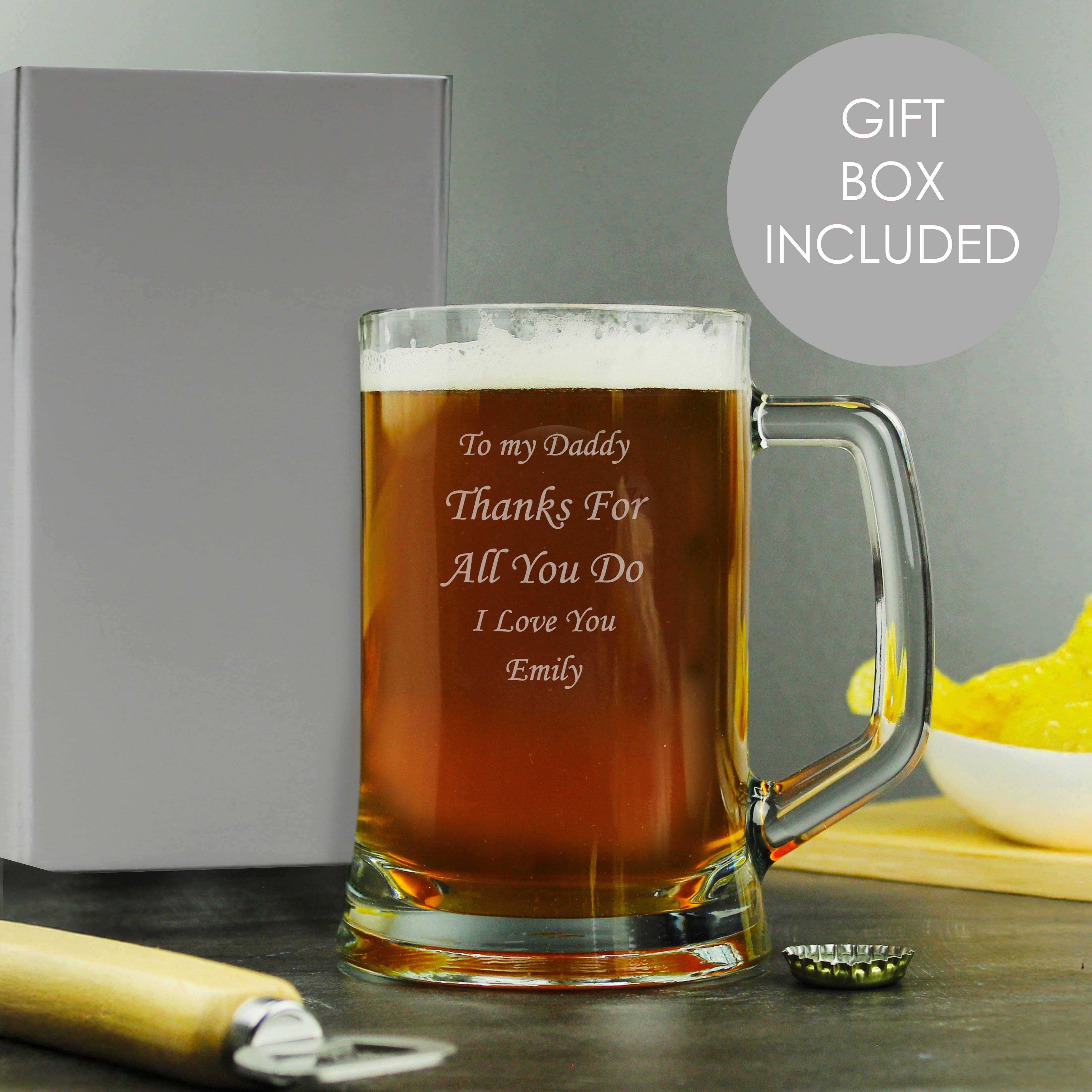 Simply Canvas Art – wholesale Beer glass/mug – Engraved Personalised Glass Pint Stern Tankard0