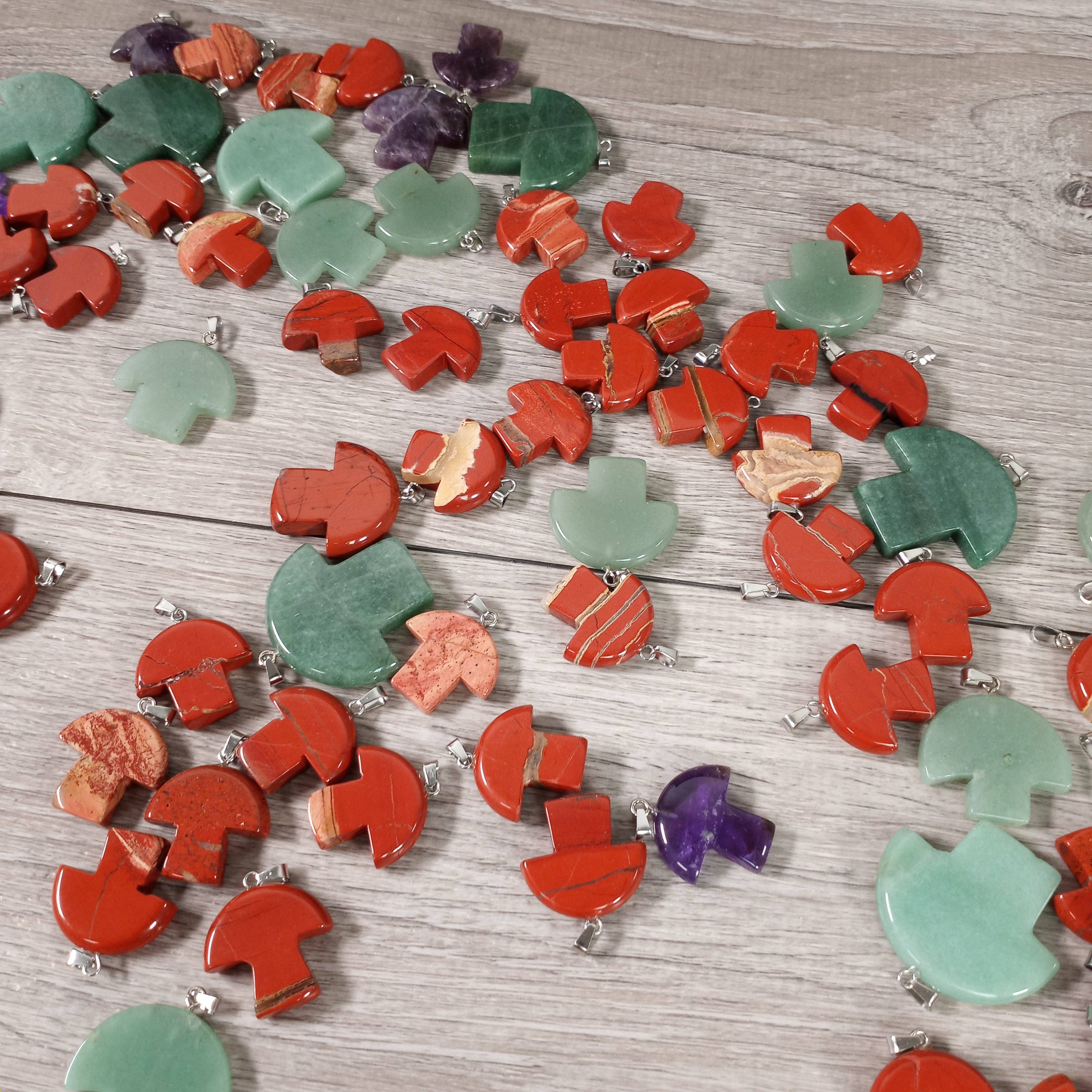 Keystone Crystals - Wholesale Individual Charm/Pendant - Gemstone Mushroom Pendants – Assorted Crystal Styles1