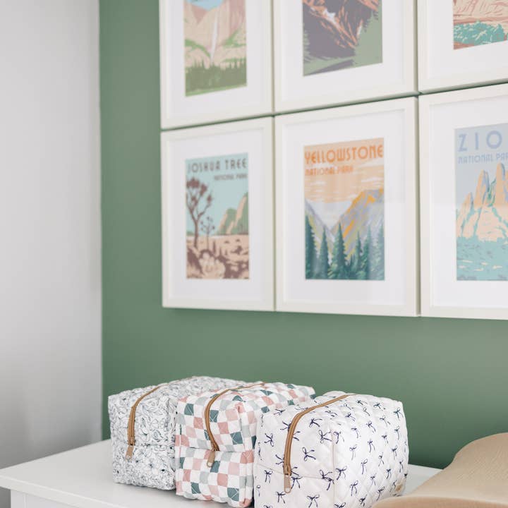 Frederick Family Co. - Wholesale Makeup/Cosmetic Bag - Quilted Carry All Pouch for Women – Large Makeup Organizer Bag, Stand Up Toiletry Case, Wide Zipper Opening, Cute Travel Pouch31