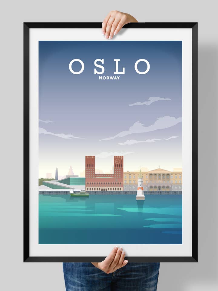 Oslo Noruega, impresión de Oslo, póster de Oslo para venta al por mayor de Hillview Prints