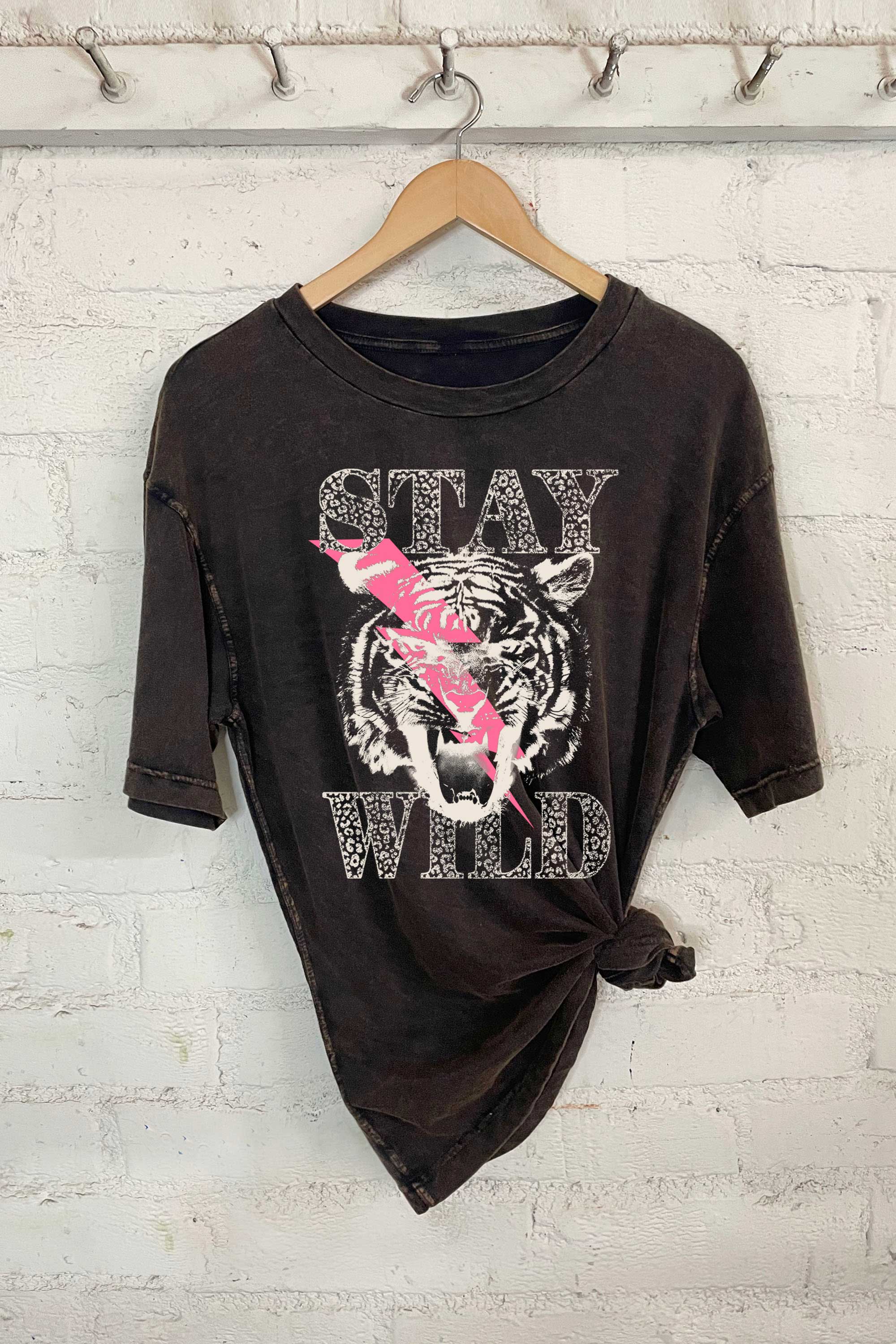 Rustee Clothing – Großhandel T-Shirt mit Siebdruck – Damen – BLEIB WILD1