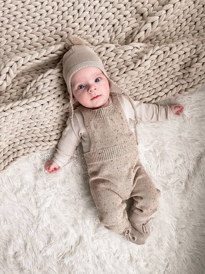 Speckled Knit Pant Overalls for wholesale by Inti The Label