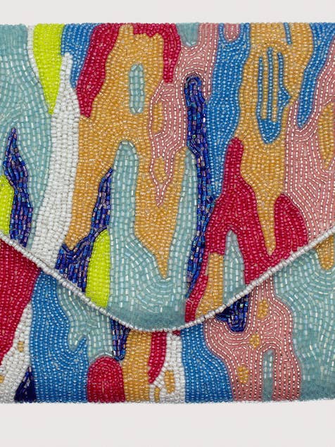 Watercolor Beaded Clutch LAC-SS-866 for wholesale by Ole