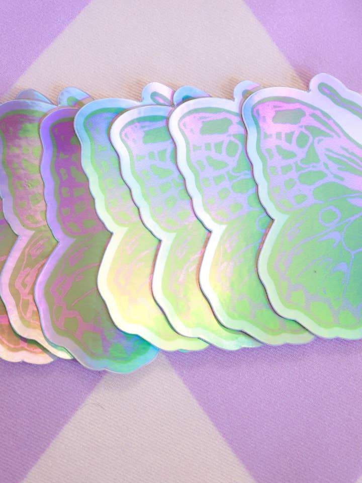 Holographic Butterfly Sticker for wholesale by The Carrshop