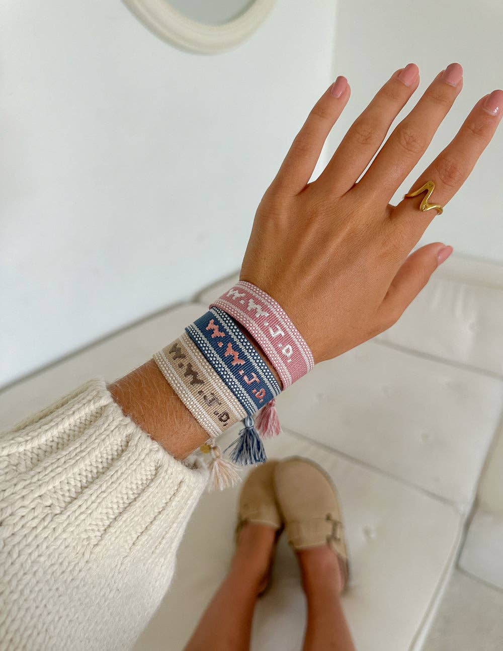 Elevated Faith - Wholesale Woven/Braided Bracelet - Pink WWJD Embroidered Bracelet2