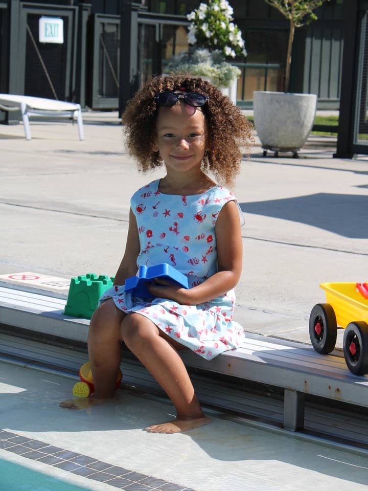 Minna - Wholesale Dress - Kids - Drop waist Dress - Summertime at the Cape Sea Creatures12