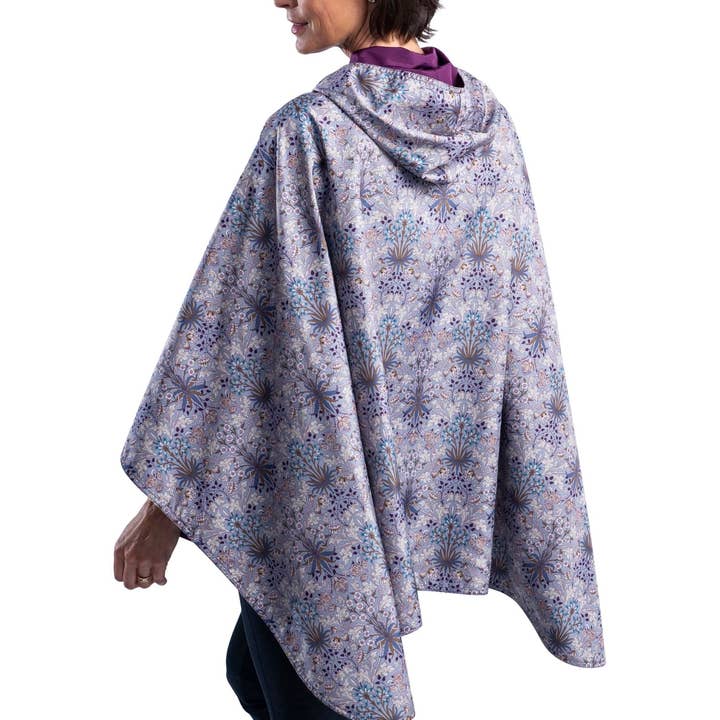 RainCaper William Morris Hyacinth & Plum Travel Cape for wholesale by RainCaper