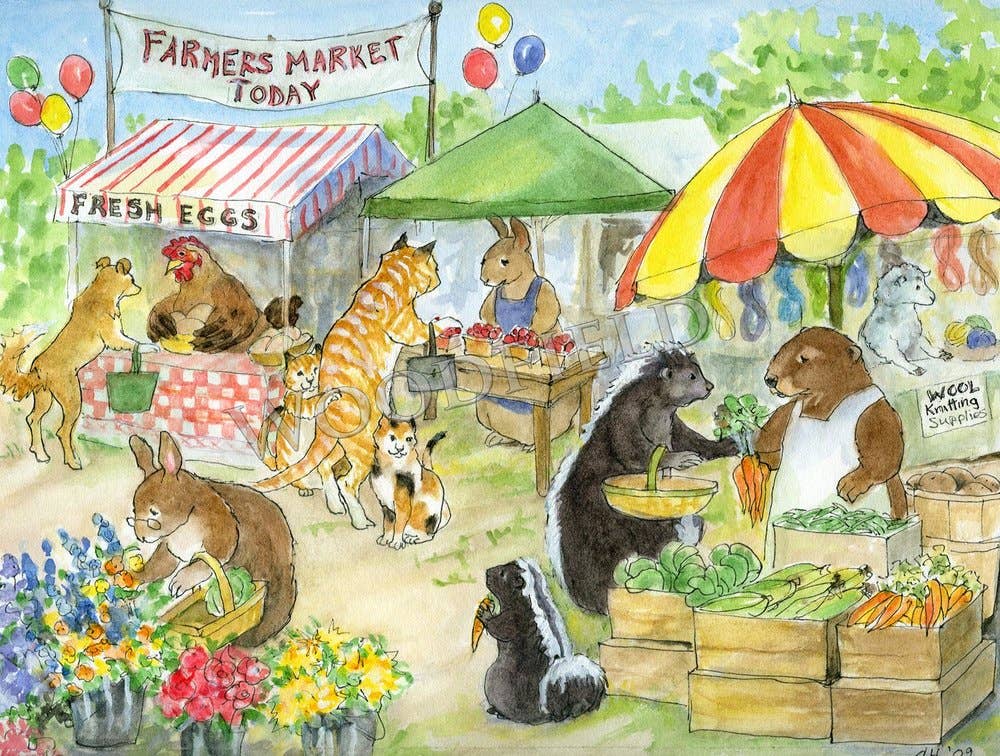 Woodfield Press - Wholesale Art Print - #2297 - Farmer's Market Print1