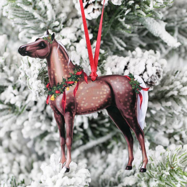 Classy Equine - Wholesale Ornament - Silver Dapple Miniature Horse Christmas Ornament