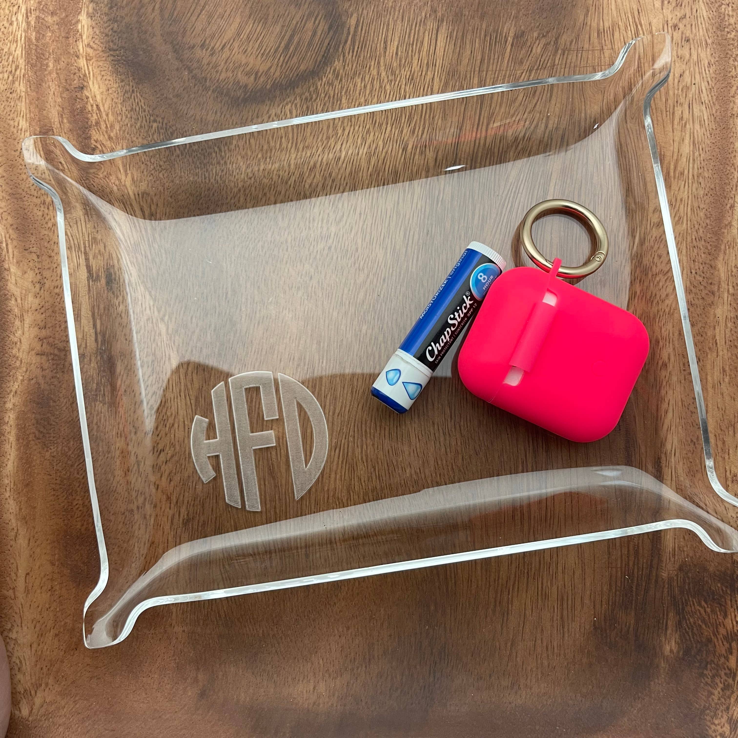 Hazel Grove Customs - Wholesale Jewelry Dish - Monogram Catch All Tray - Monogrammed Jewelry Tray - Personalized Acrylic Tray - Personalized Organizer0