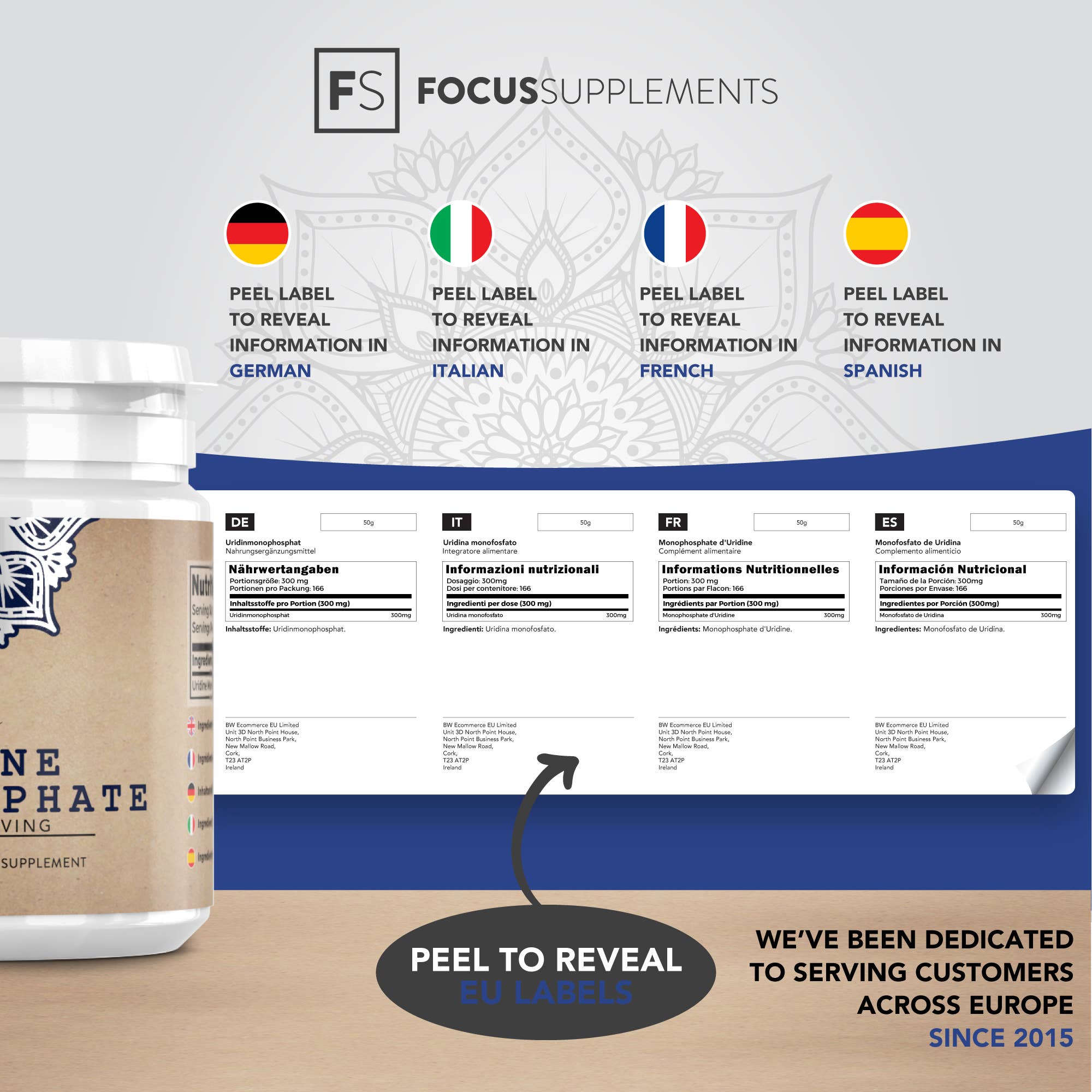 Focus Supplements - Wholesale Oral Supplement/Vitamin - Uridine Monophosphate 50g Pure Powder2