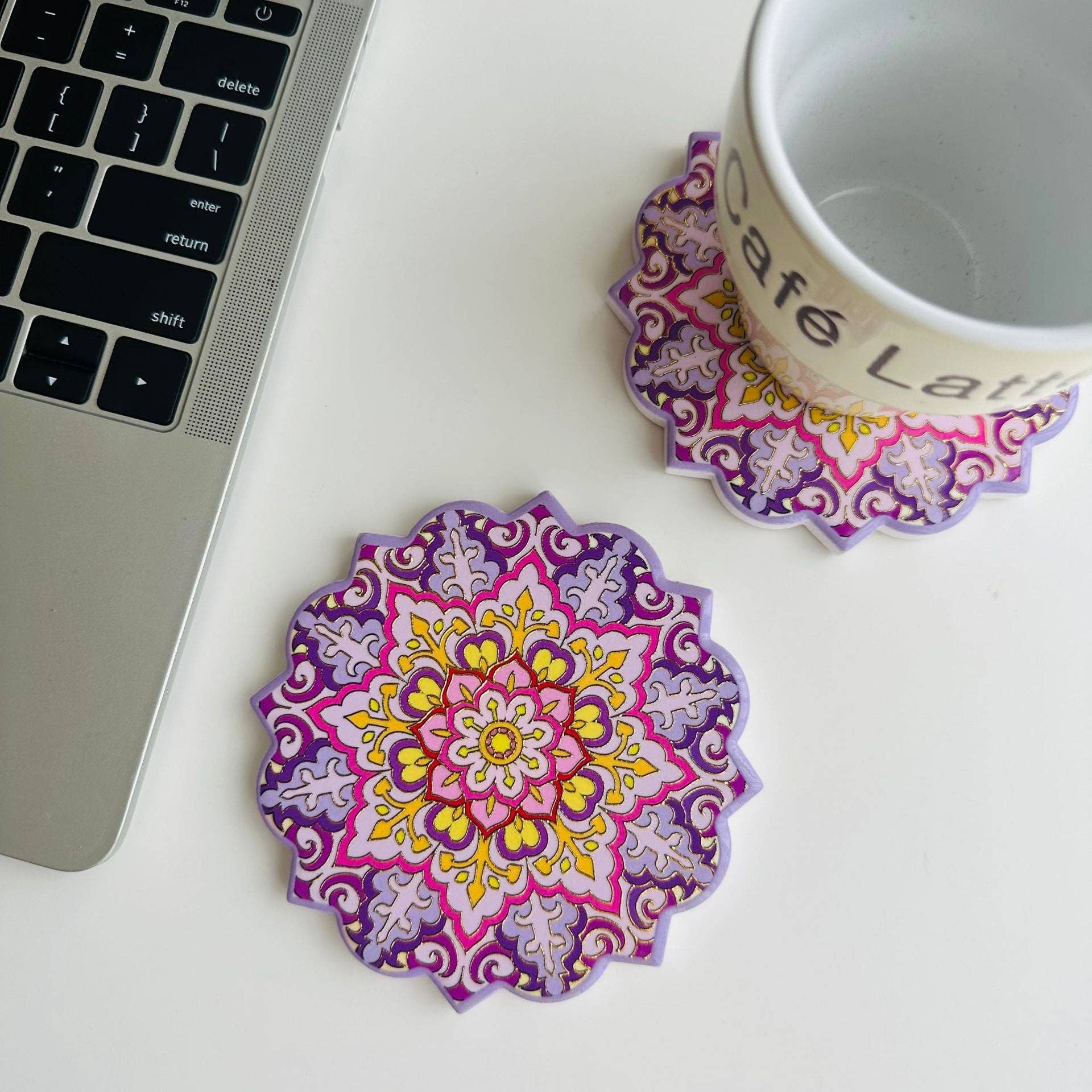 Magia Design - Wholesale Coasters - Bohemian Mandala Flower Heat-Resistant Coaster1