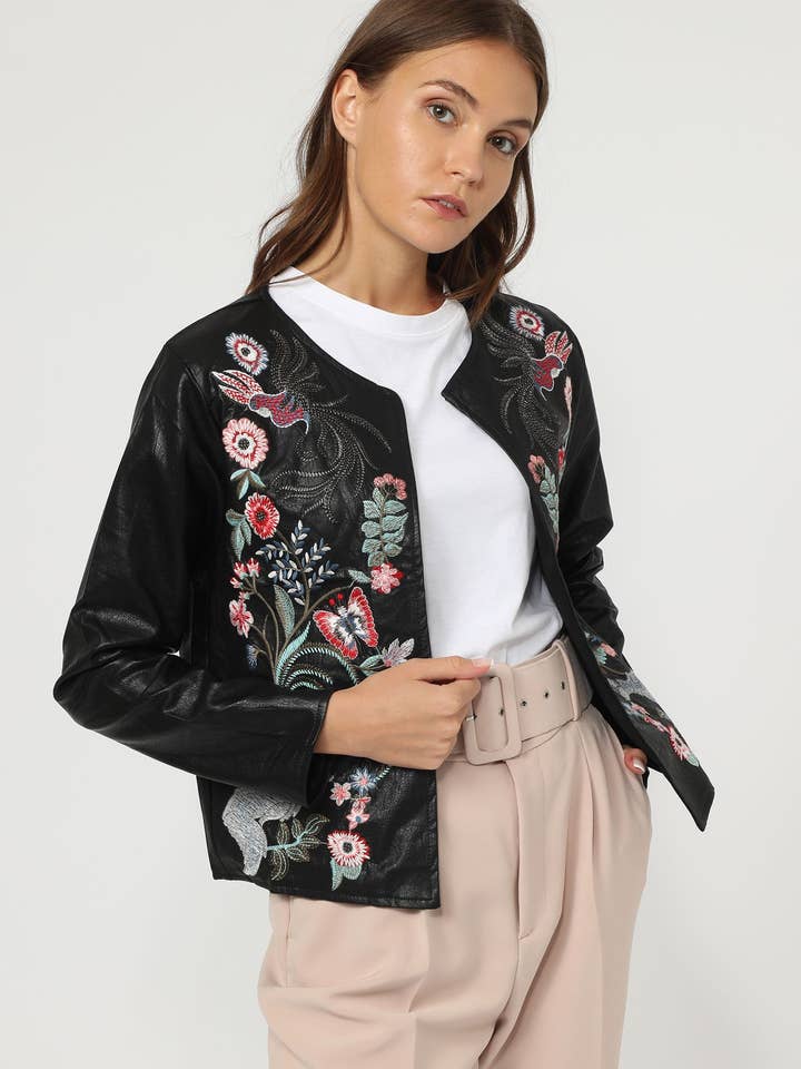 Faux leather jacket -B987 for wholesale by BanBat