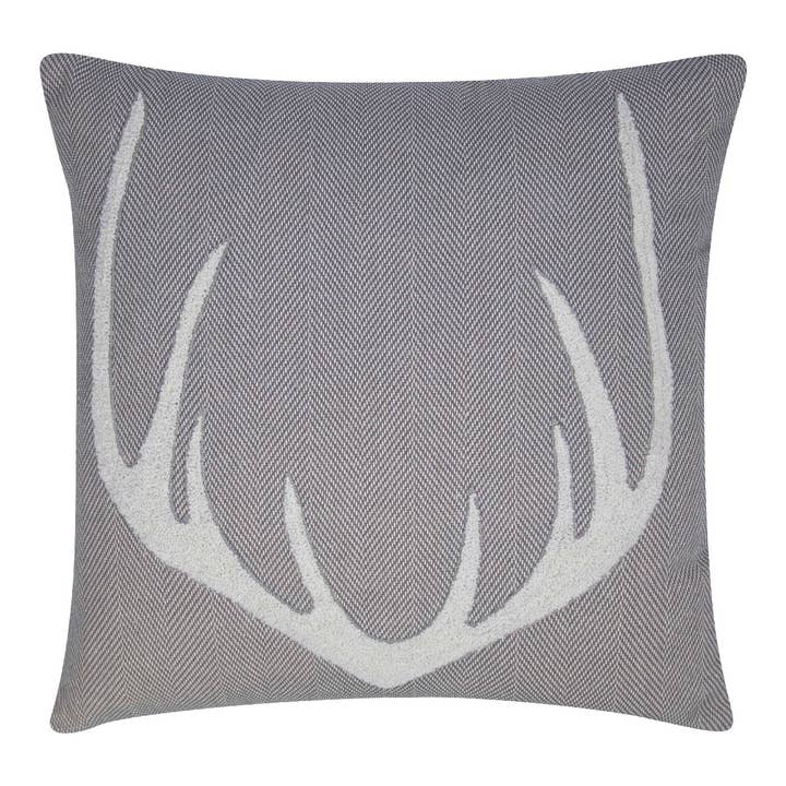 Coussin Morris en velours gris 45x45cm pour la vente par Mars & More - Brand of B Living