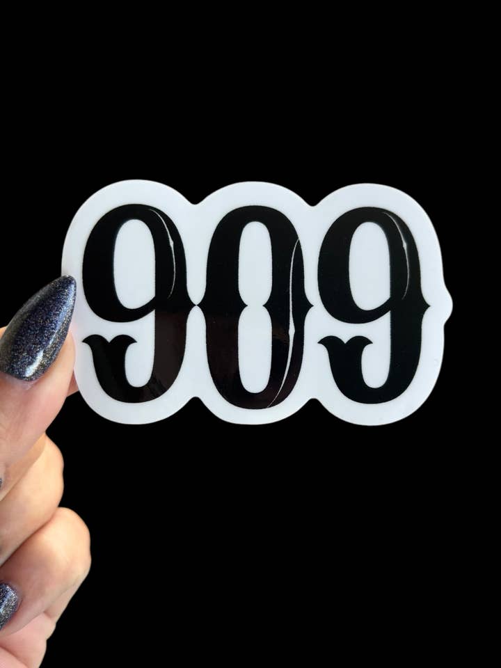 Vinylsticker met netnummer 909 voor wholesale door I Will Cut You Creations