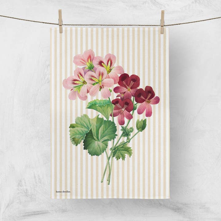 Home Dweller - Wholesale Tea Towel - Geranium Tea Towel