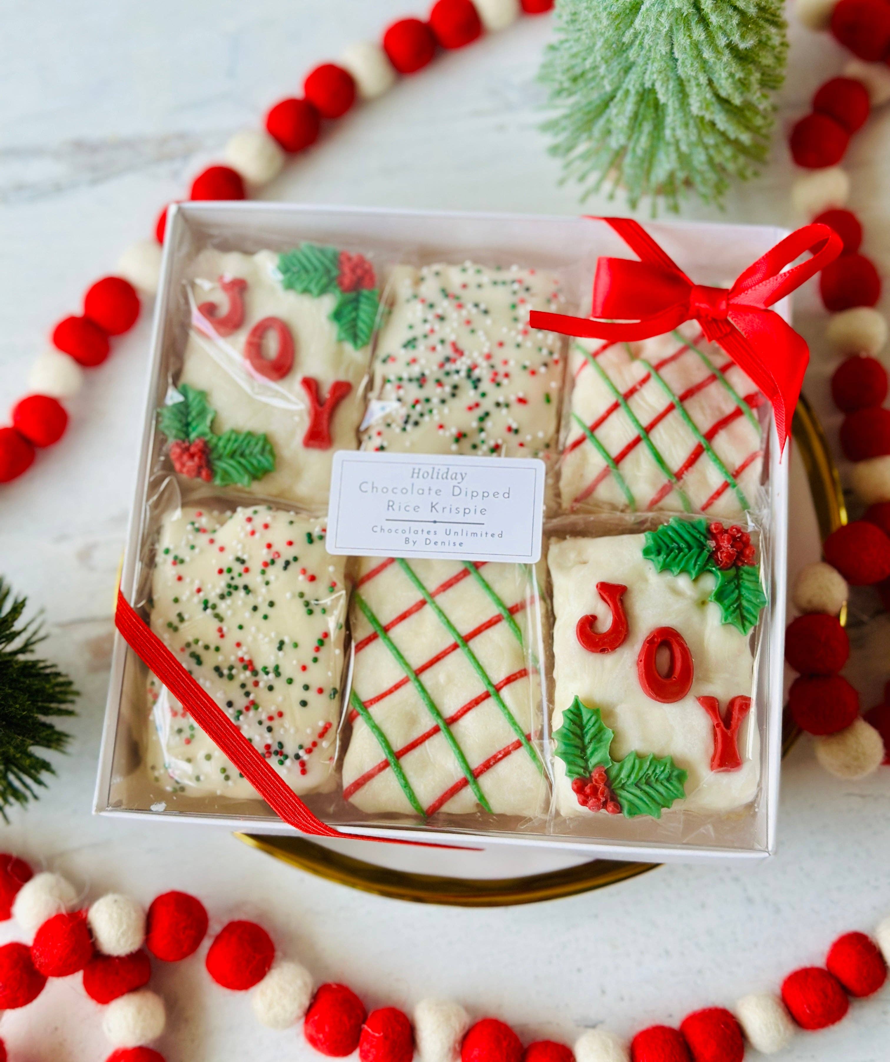 Chocolates Unlimited by Denise - Wholesale Chocolate Box - Holiday Chocolate Dipped Rice Crispy Treats Gift Box2