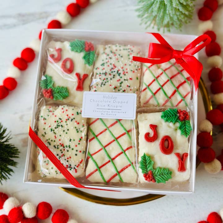 Chocolates Unlimited by Denise - Wholesale Chocolate Box - Holiday Chocolate Dipped Rice Crispy Treats Gift Box2