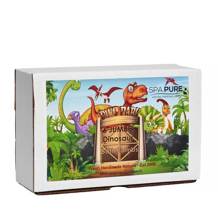 Spa Pure, inc. - Vente Bombe de bain/poudre effervescente pour le bain - Bombe de bain en forme de dinosaure pour enfants avec jouets surprises à l'intérieur (paquet de 6)3