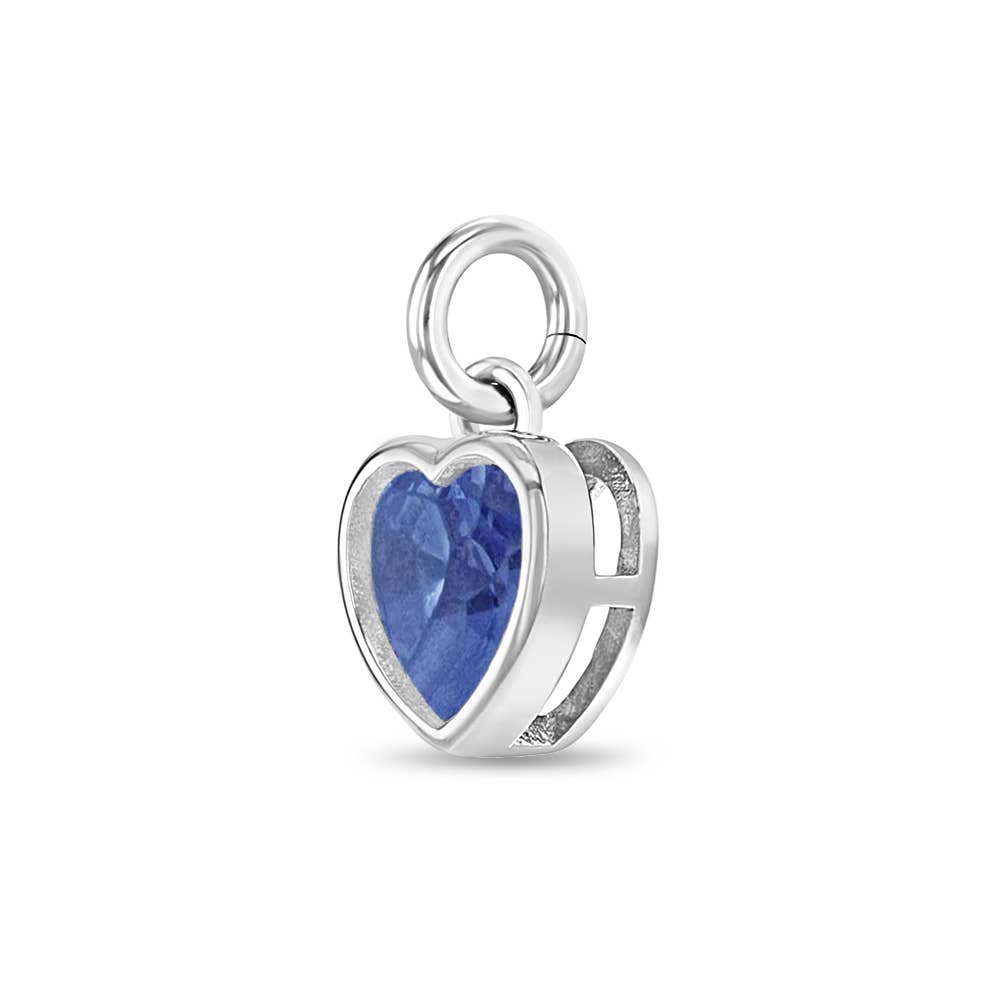 In Season Jewelry – wholesale Individual charm/pendant – Birthstone Heart Charm for Charm Bracelet - Sterling Silver24