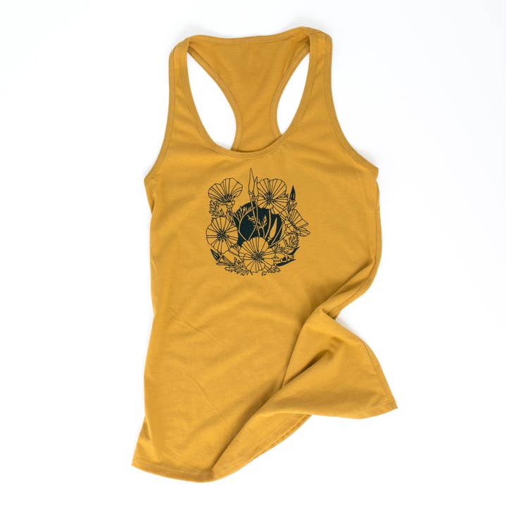 Débardeur California Poppies Racerback pour la vente par Bird Mafia