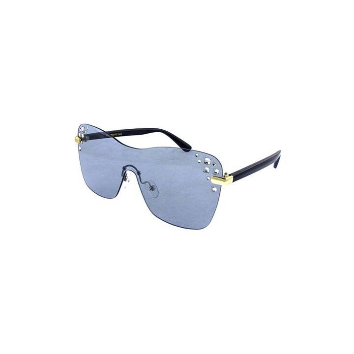 ASSORTED COLORS Womens rimless monolens rhinestone sunglasses for wholesale on Faire