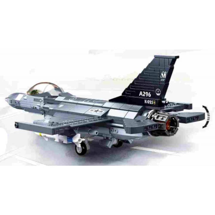 Texas Toy Distribution - Wholesale Toy Plane - Kids - Model Bricks F-16C Falcon Fighter Jet Brick Kit (521 pcs)