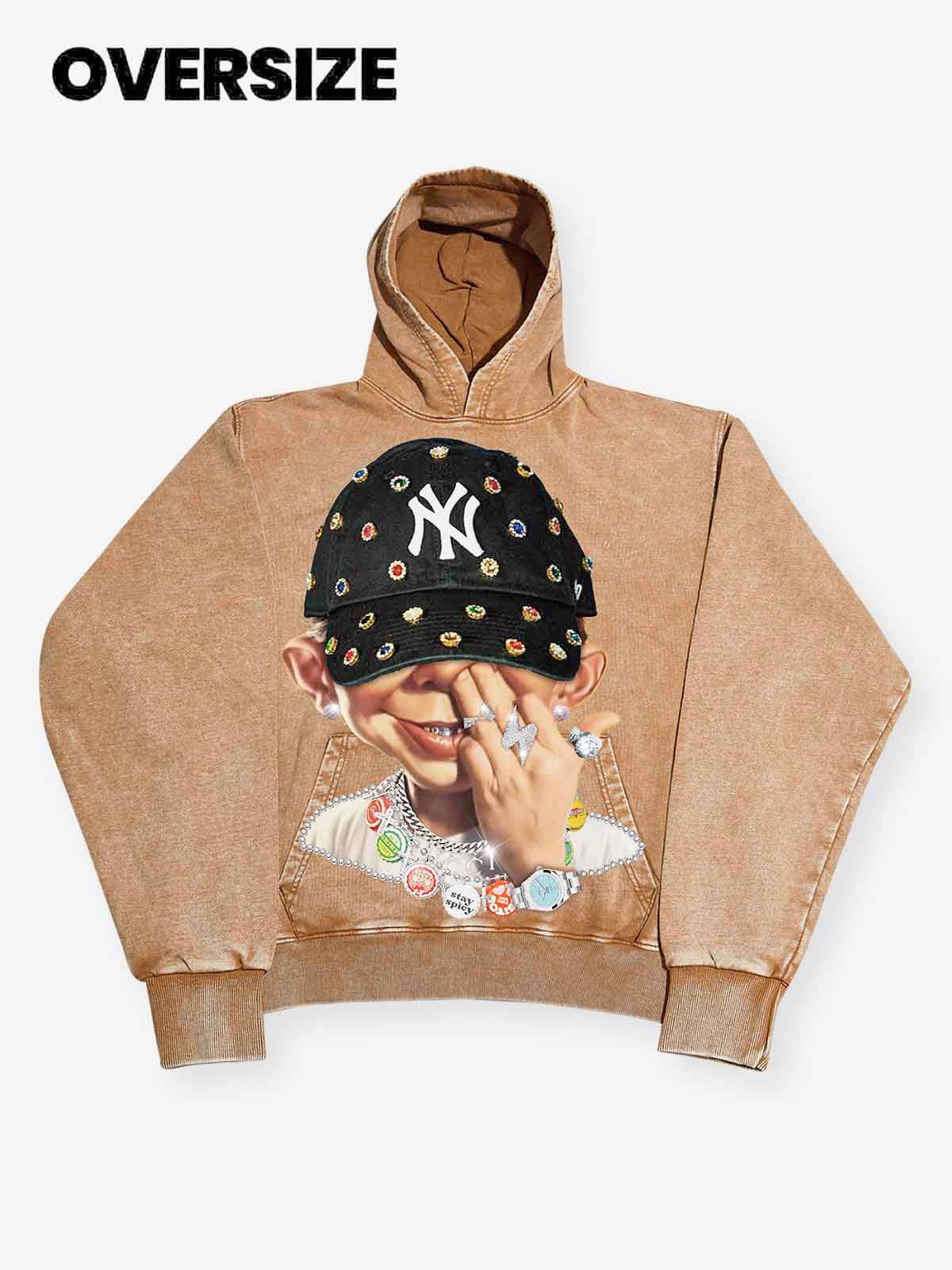 NOISSEY - Vendita all'ingrosso Felpa con cappuccio - Unisex - Felpa con cappuccio personalizzata alla moda Hip-Hop di alta qualità Bad Boy34