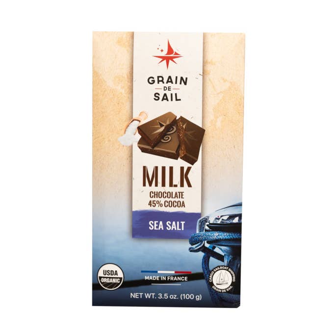 Milk Chocolate 45% of Cocoa and Sea Salt for wholesale by Grain-de-sail